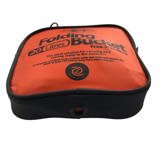 Backpacking Camping Folding Bucket, Orange 20 Liters, New - Picture 2 of 2